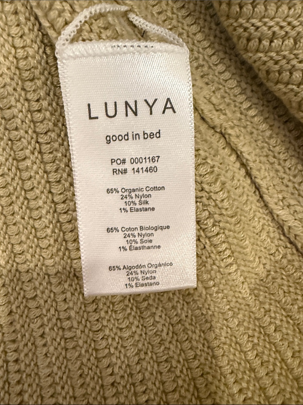 NWT Lunya Cotton Silk Reversible Ribbed V-Neck Cropped Ribbed Sweater in Sage - Picture 5 of 6